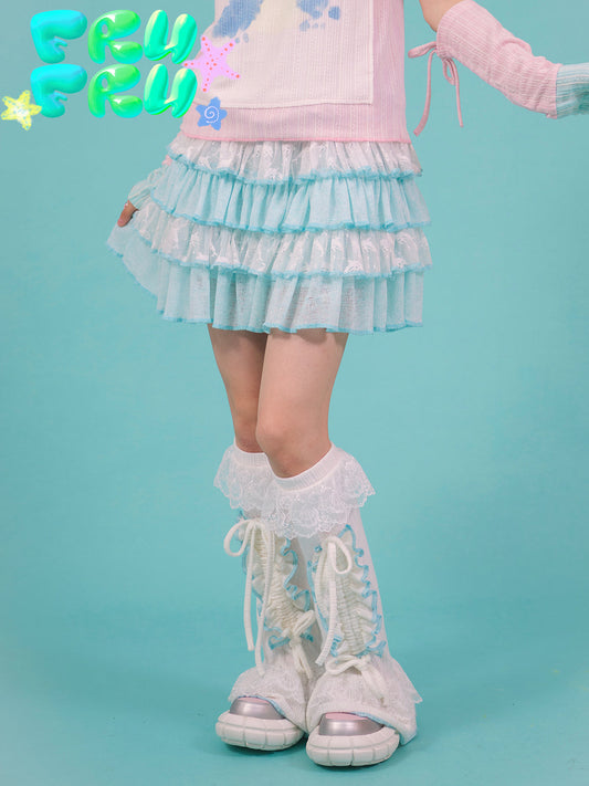 Y2K Ruffled Lace Cake Fluffy Skirt