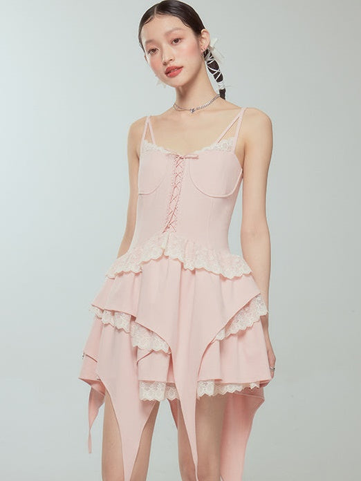 Lace Ballet Suspender Dress & Sleeve Top