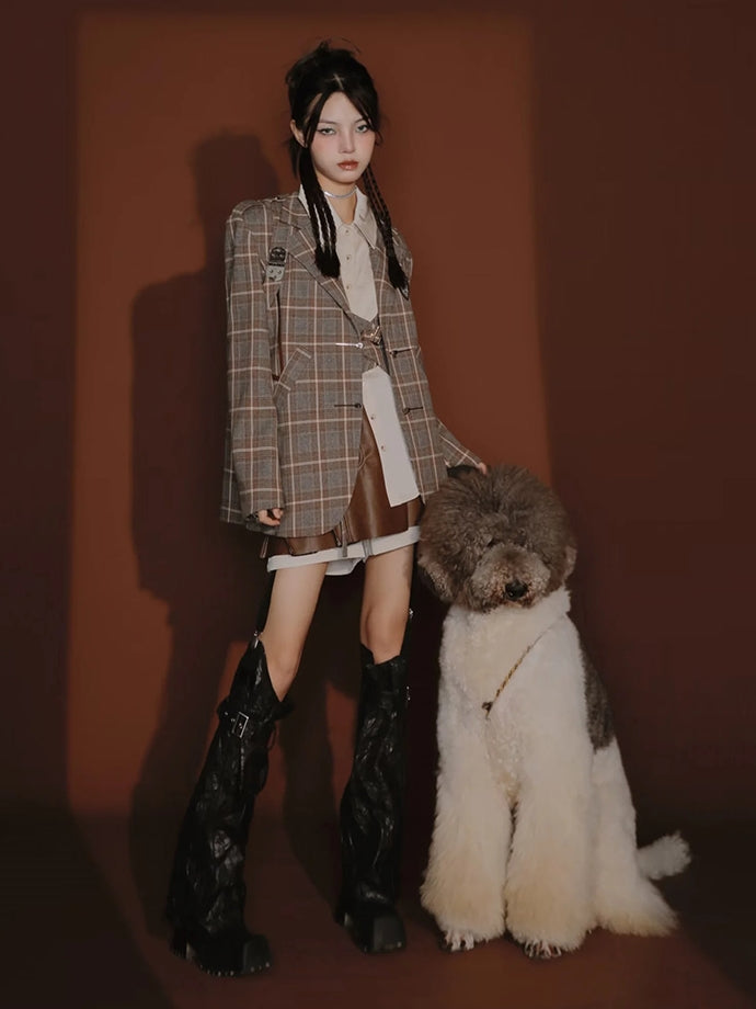 British Style Suit Jacket & Shirt & Culottes
