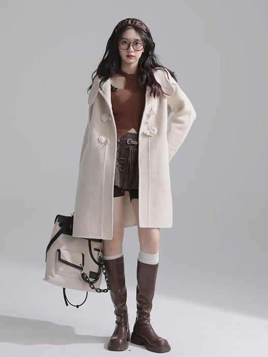 Double-sided Woolen Hooded Coat