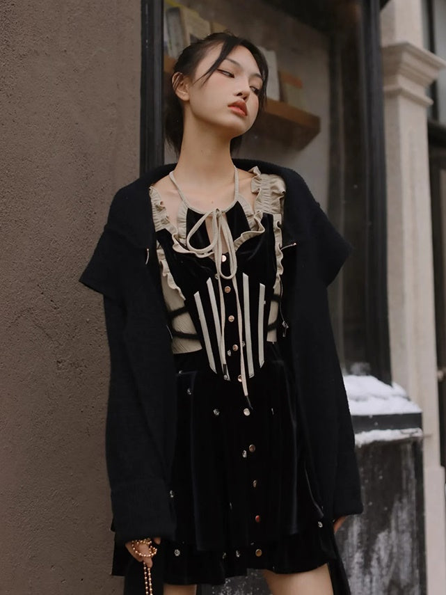 Hooded Cardigan Knitted Jacket