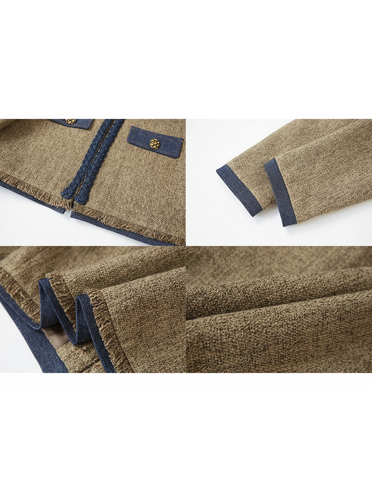 Chic Tweed Short Jacket & Slip Skirt
