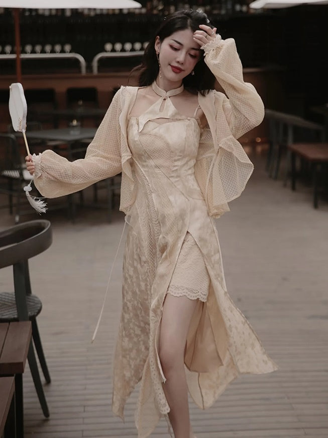 Lace Stitch Fairy Dress & Sunscreen Top