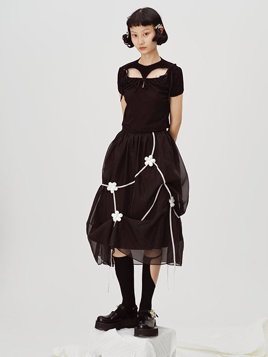 Line Segmentation Flowers Fairy Skirt