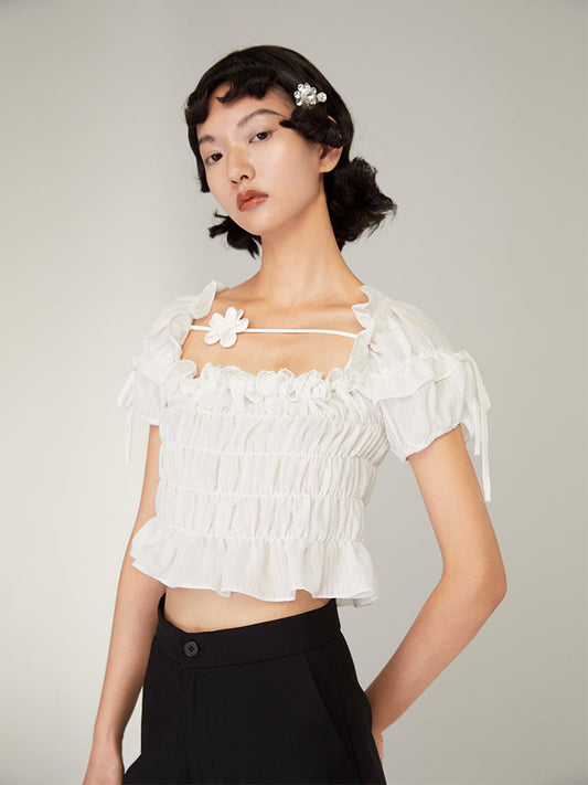 French Scratch Flower Girl Top