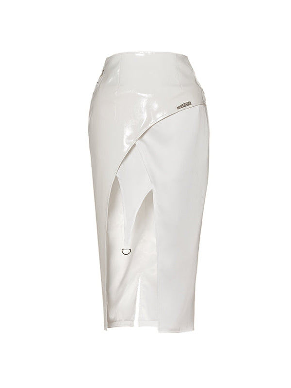 Patchwork Leather Skirt