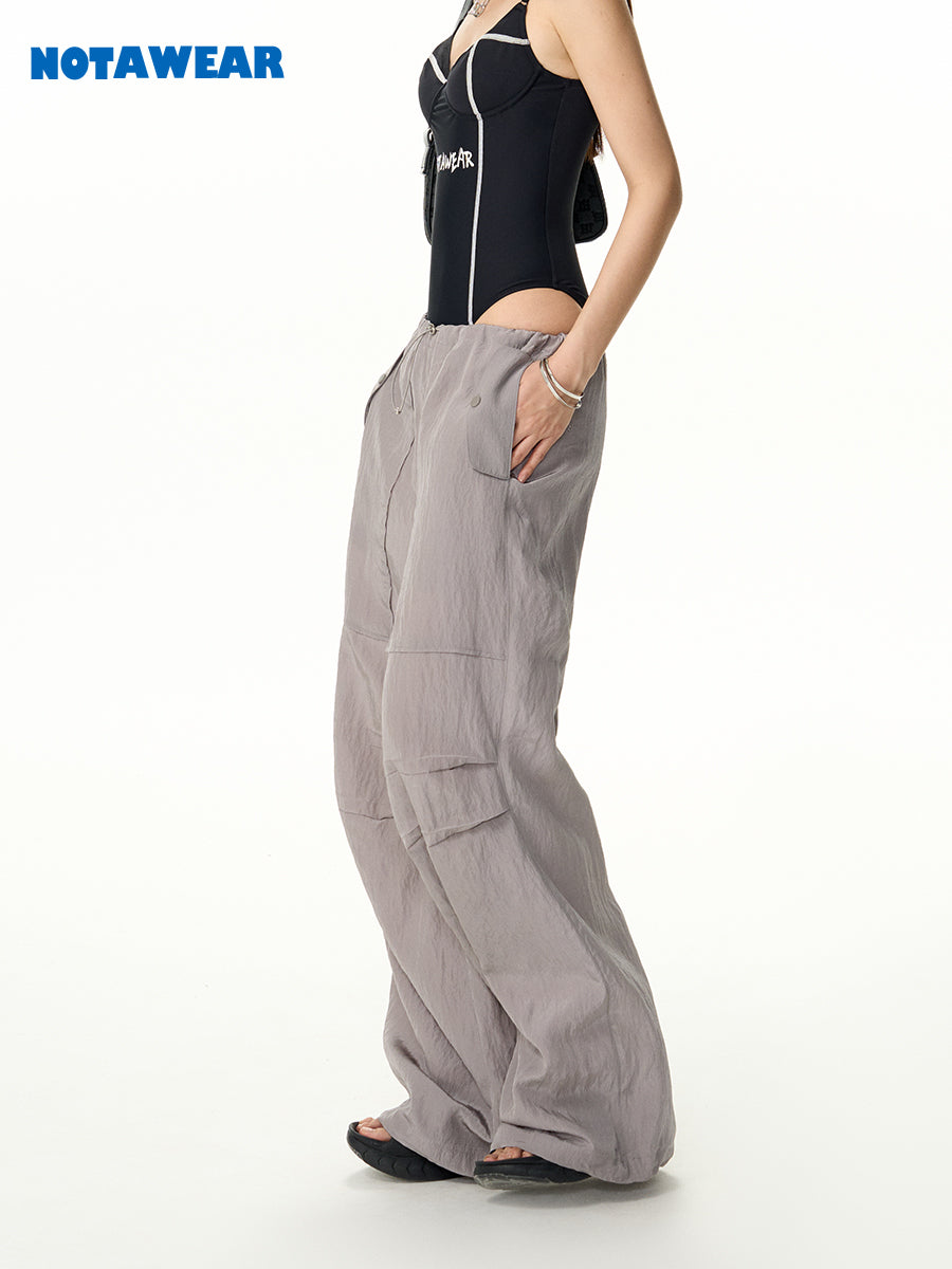 Drawstring Wide-Leg Loose Casual Pants