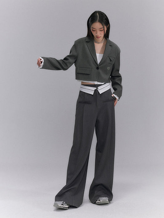 Wide-leg Nichi Contrast Loose Pants