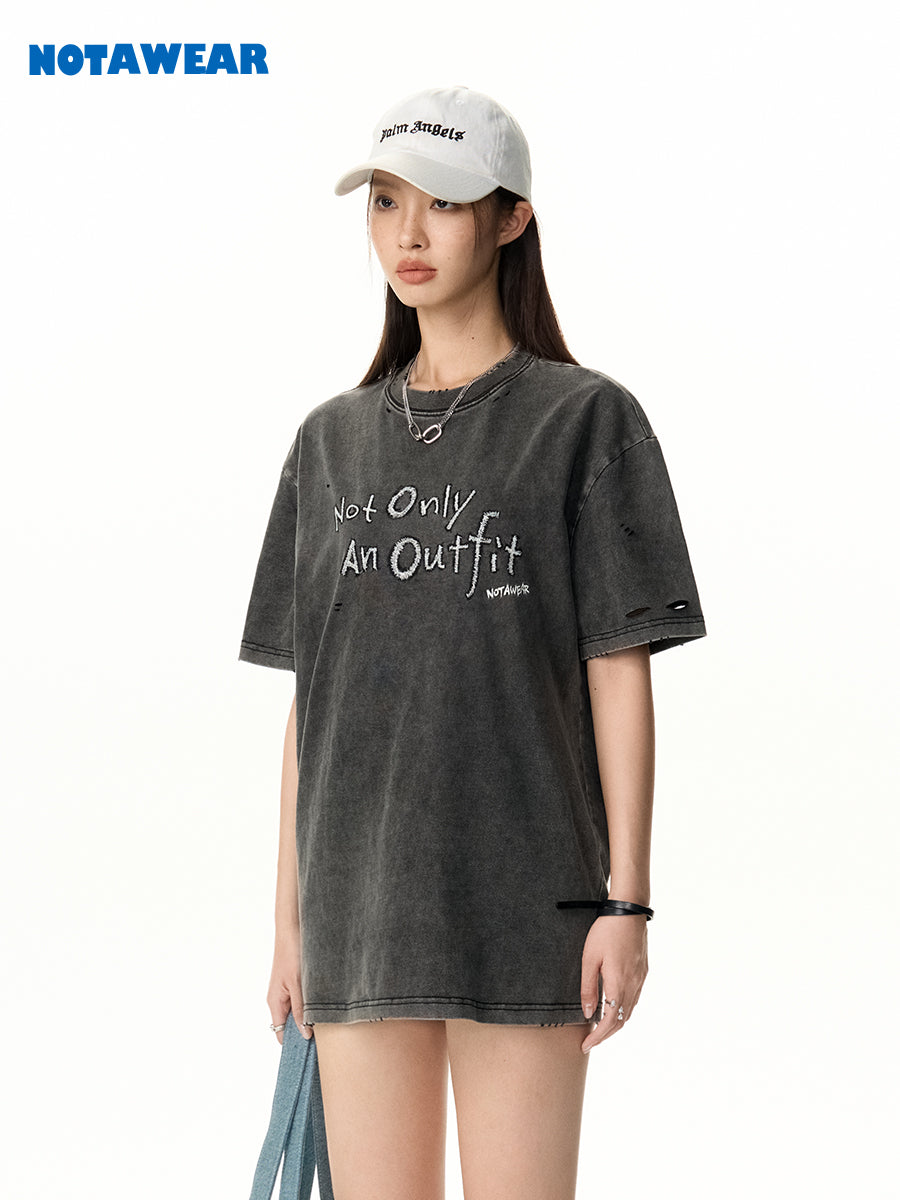 Embroidery Oversize Casual T-Shirt