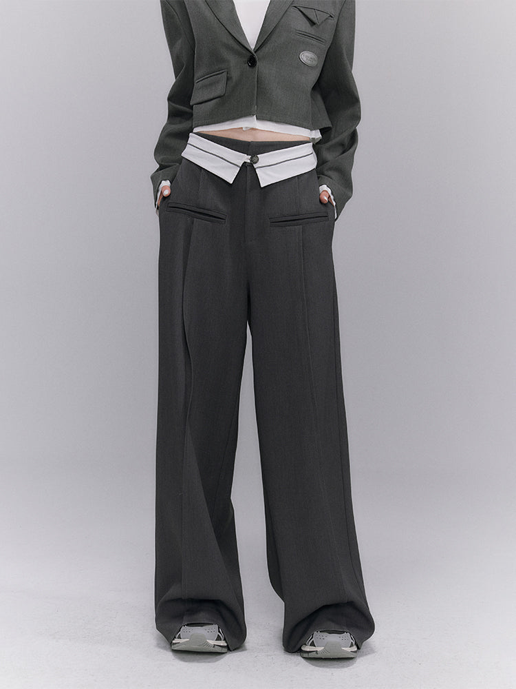 Wide-leg Nichi Contrast Loose Pants