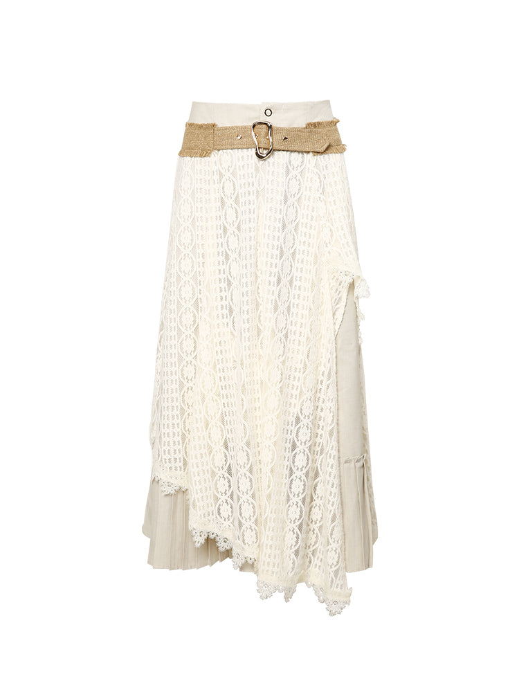 Layered Lace Crochet Feminine Long-Skirt