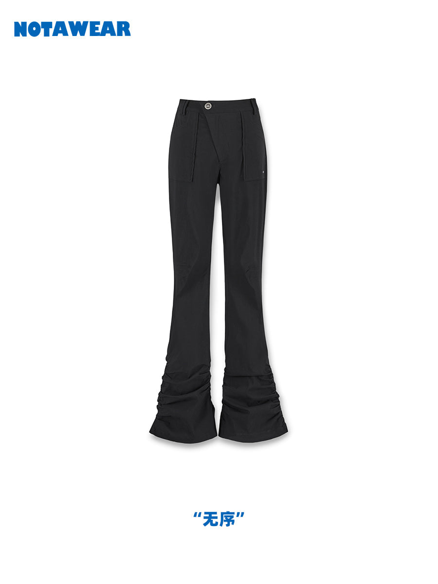 High-Waist Flare Nichi Loose Casual Pants