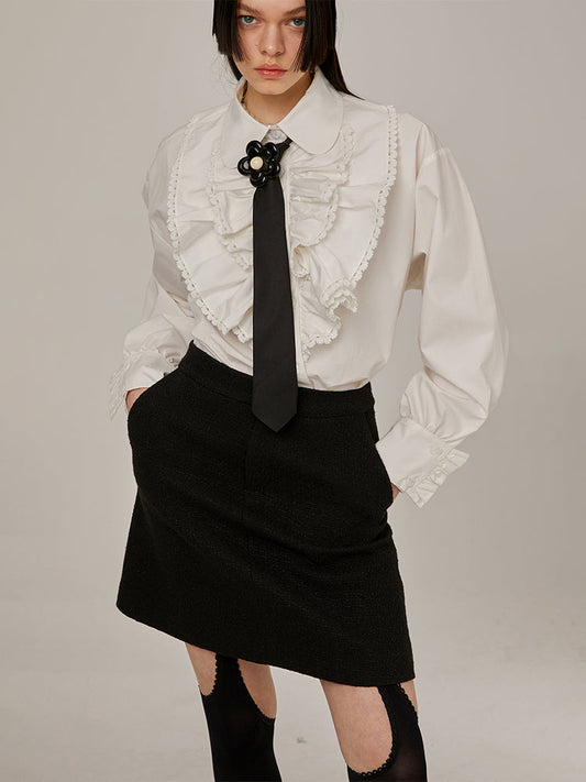 Big-collar Classical Ruffled Frill Shirt