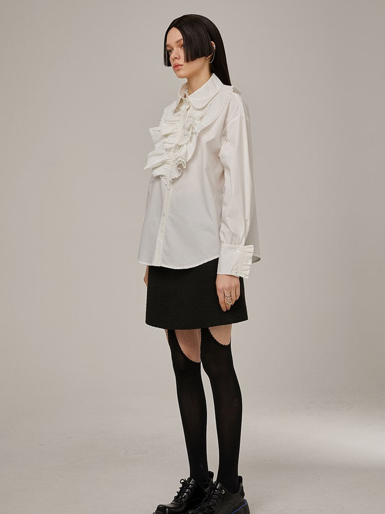 Big-collar Classical Ruffled Frill Shirt