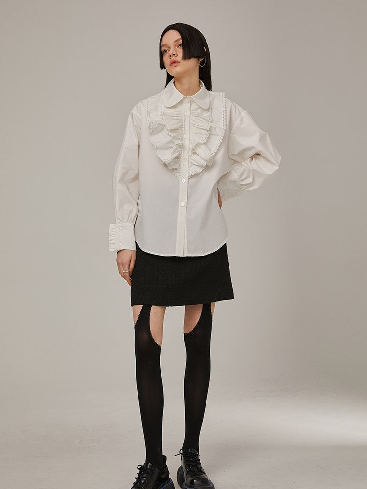 Big-collar Classical Ruffled Frill Shirt