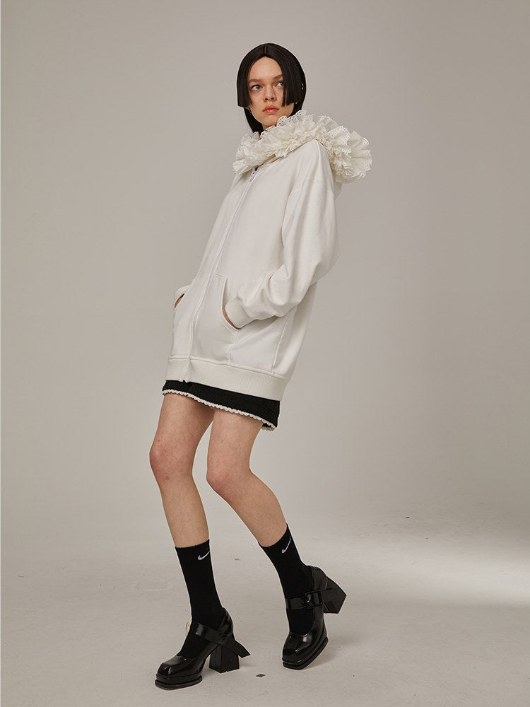 Nichi Sweat Frill Hood Parka