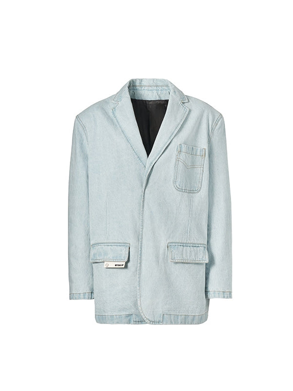 Washed Denim Blazer