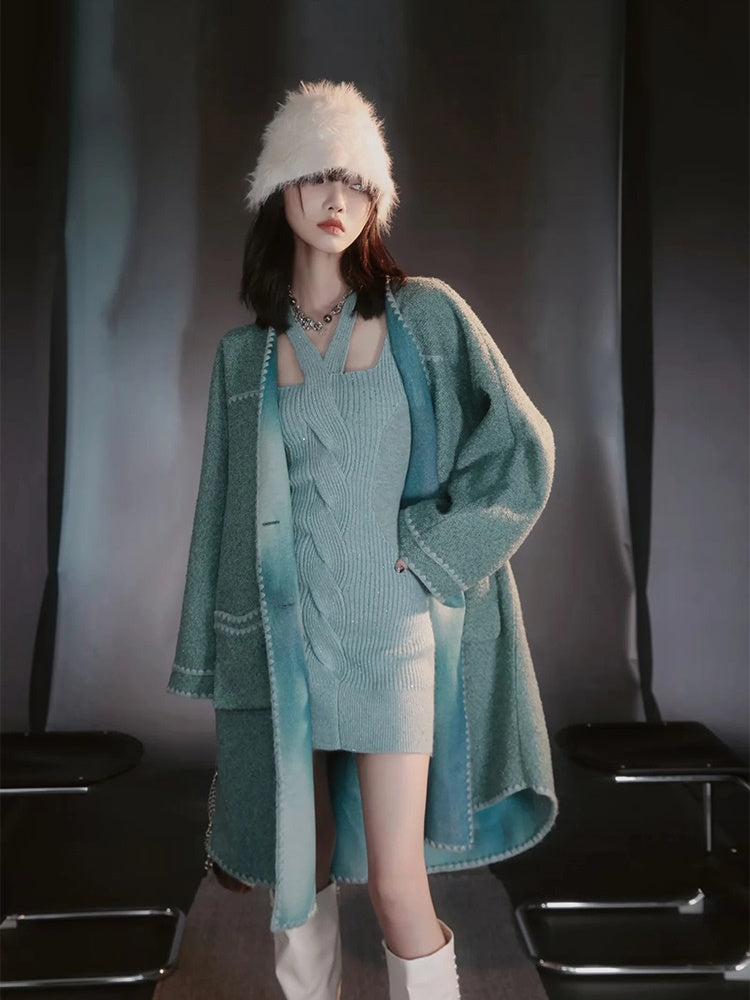 Wool Nichi Gradation Oversize Long-Coat