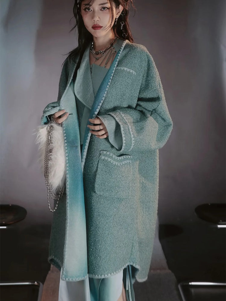 Wool Nichi Gradation Oversize Long-Coat