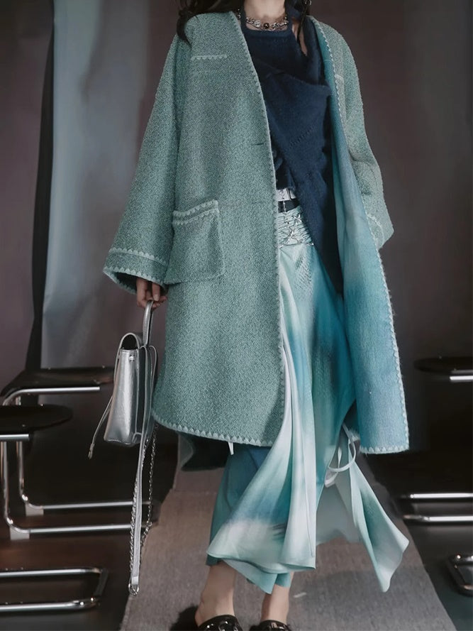 Wool Nichi Gradation Oversize Long-Coat