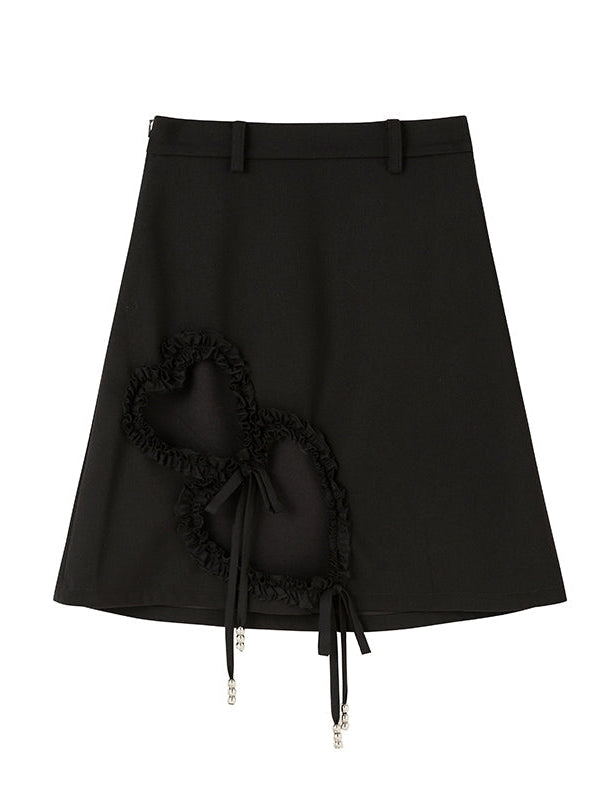 Hollow Heart Lace Short Skirt