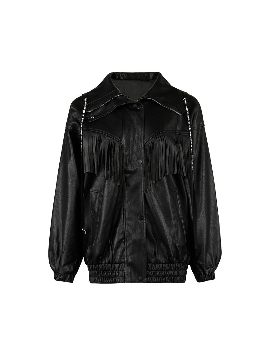 Leather Oversize Cool Plain Jacket