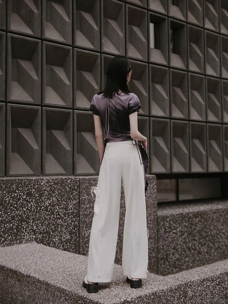 Casual Side-Pocket Wide Pants