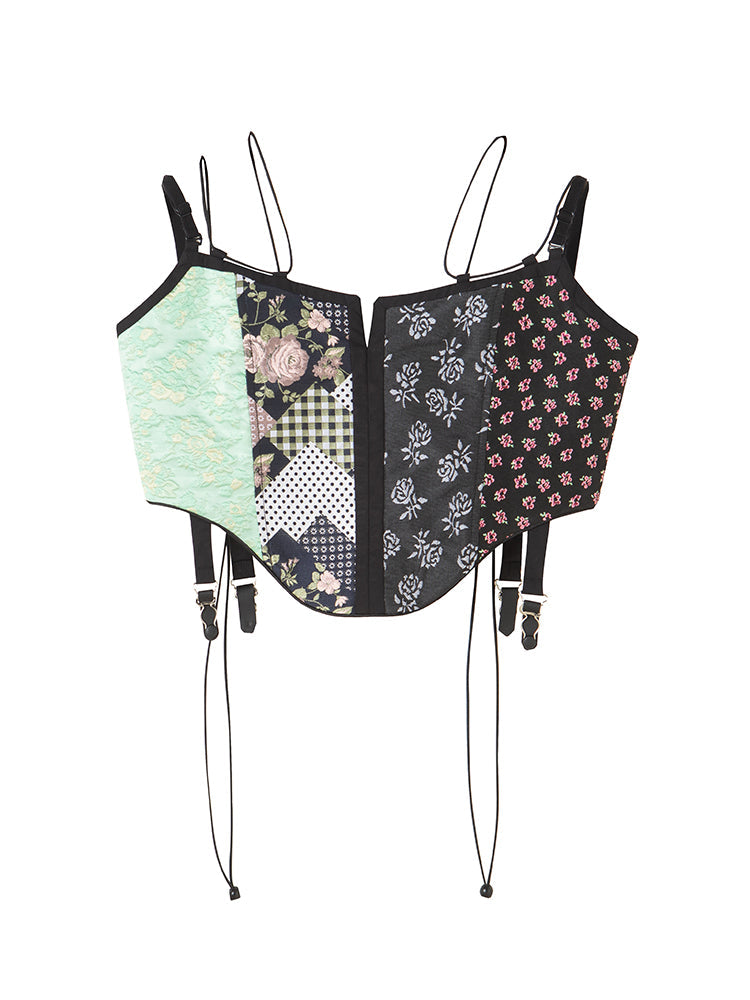 Jacquard Stitching Corset Vest