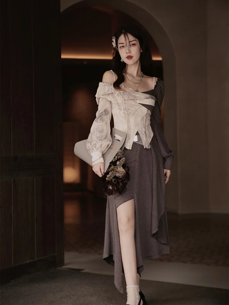 Chic Asymmetry Nichi Long-Skirt