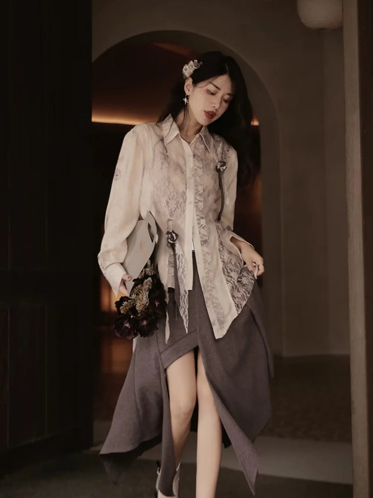 Chic Asymmetry Nichi Long-Skirt