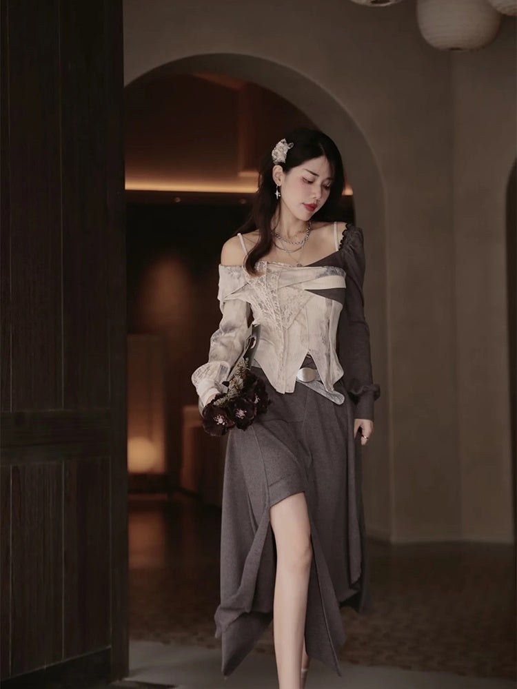 Chic Asymmetry Nichi Long-Skirt