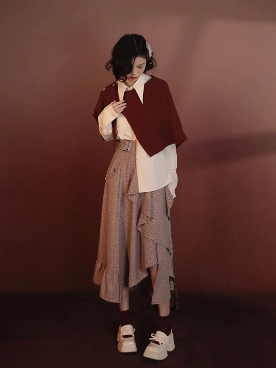 Shawl＆Shirt Layered Nichi Set-up