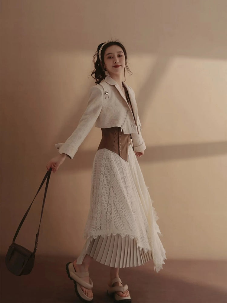 Layered Lace Crochet Feminine Long-Skirt