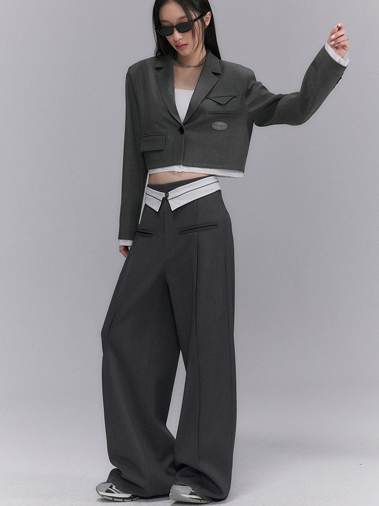 Wide-leg Nichi Contrast Loose Pants