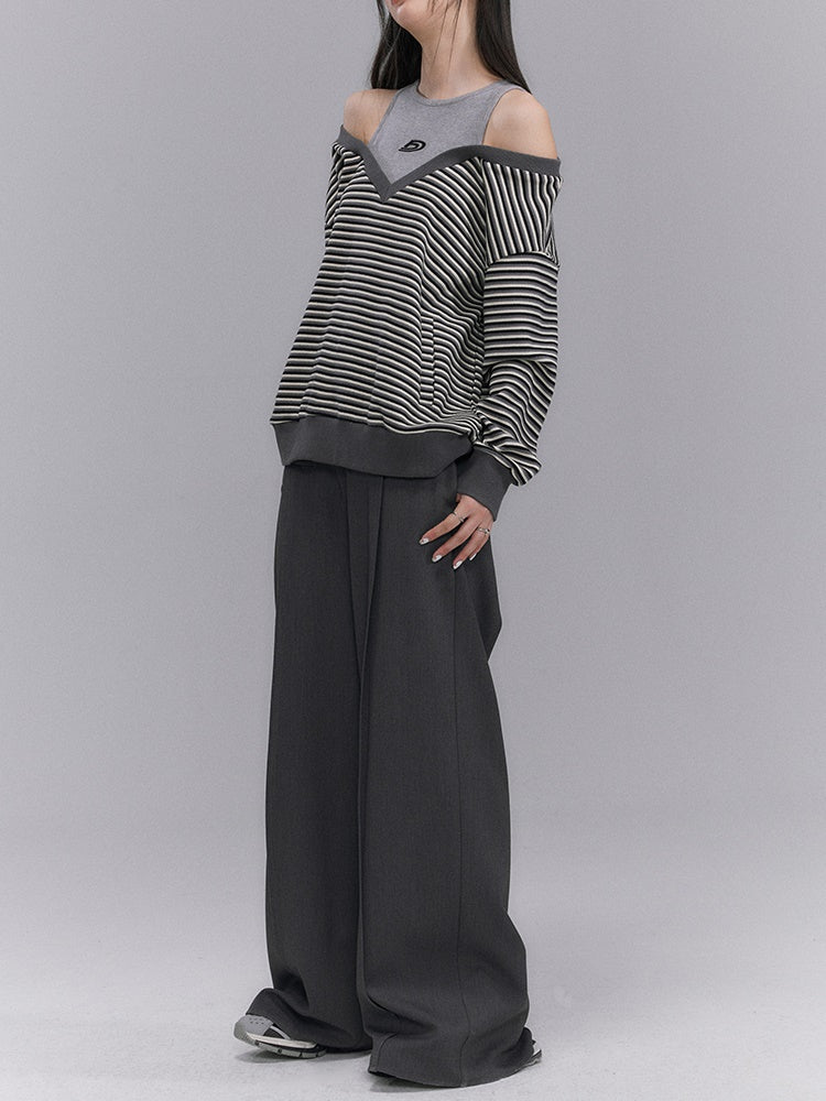 Wide-leg Nichi Contrast Loose Pants