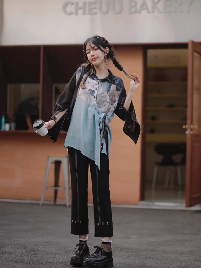 Cropped Straight Casual Pants