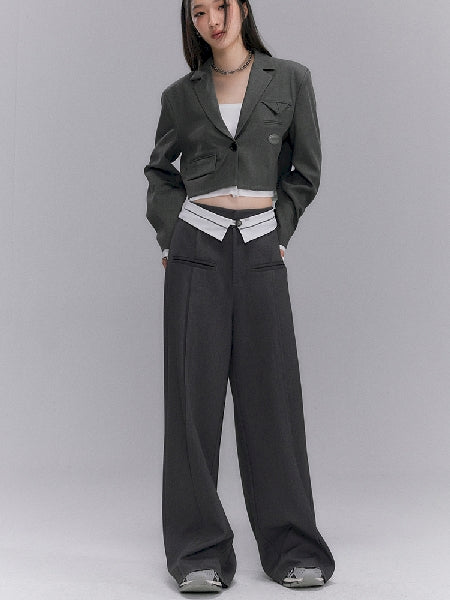 Wide-leg Nichi Contrast Loose Pants