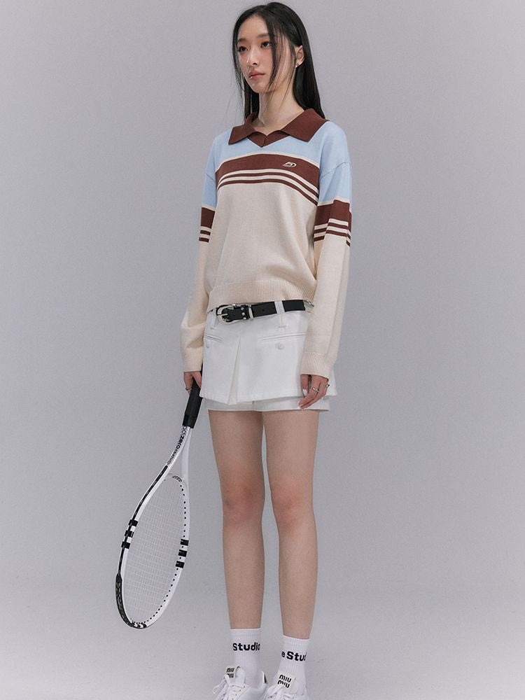 Border Sporty Casual Knit