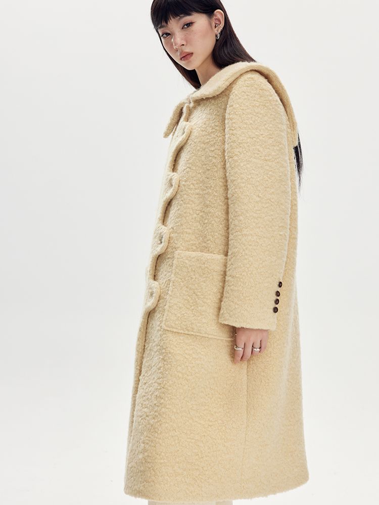 Sailor-collar Wool Wave Nichi Coat