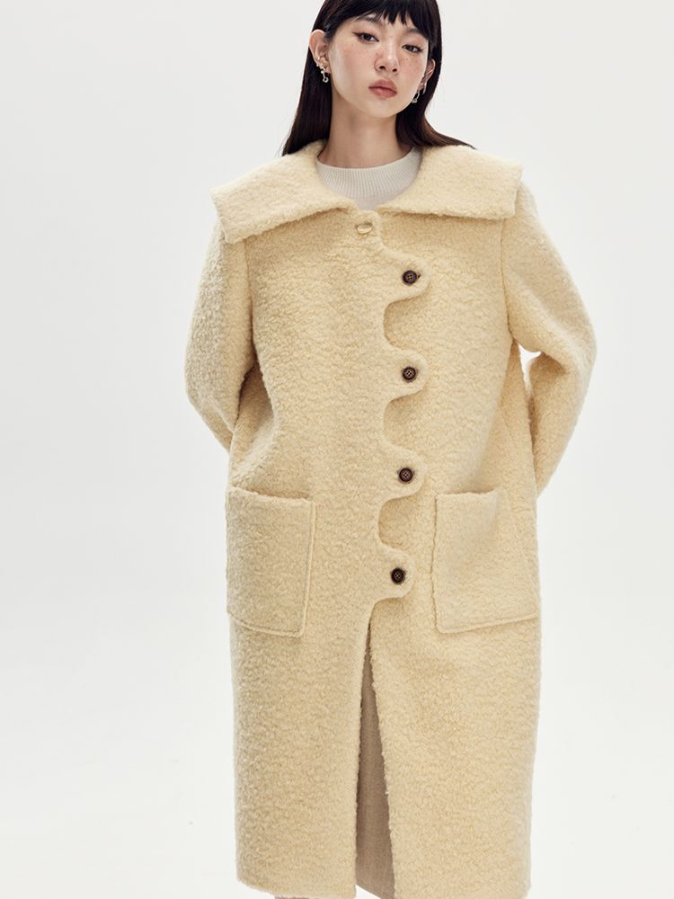 Sailor-collar Wool Wave Nichi Coat