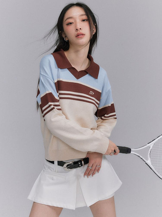 Border Sporty Casual Knit