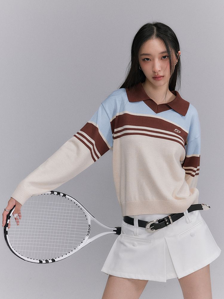 Border Sporty Casual Knit