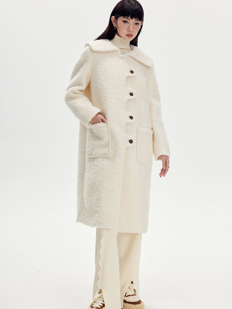 Sailor-collar Wool Wave Nichi Coat