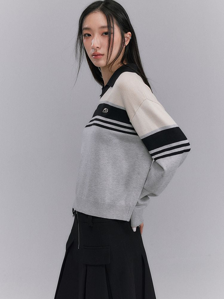 Border Sporty Casual Knit