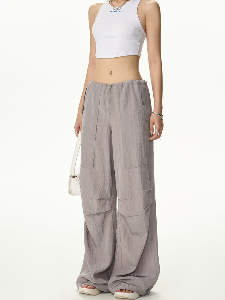 Drawstring Wide-Leg Loose Casual Pants