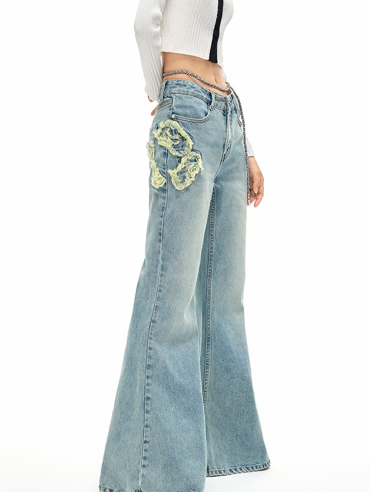 Cool Wide Denim Casual Flare-Pants