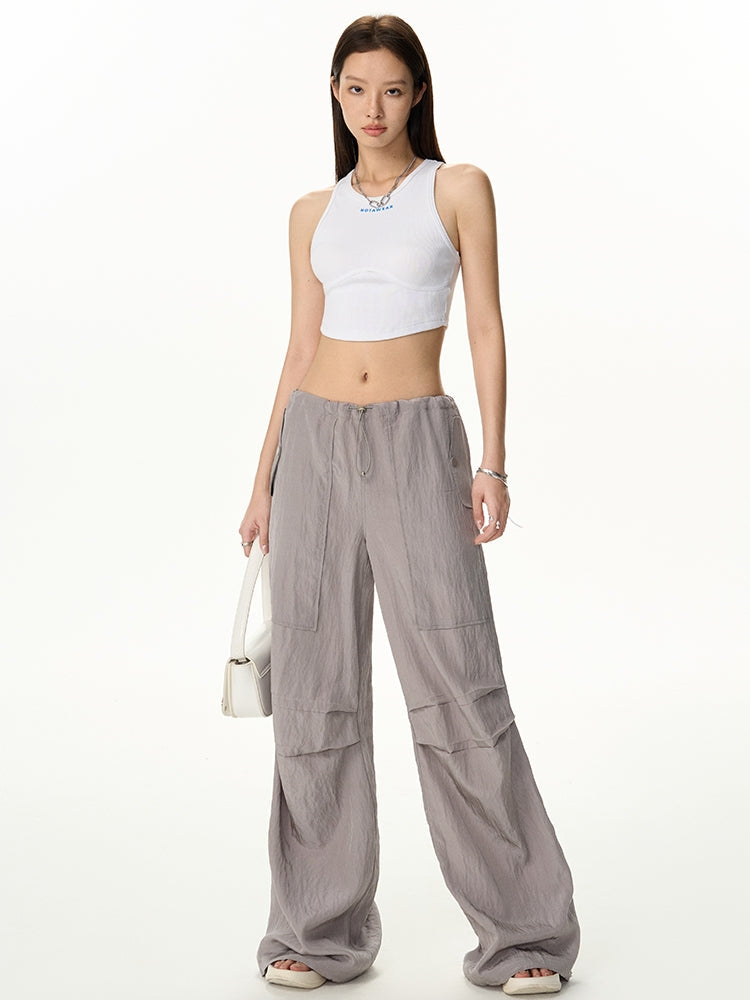 Drawstring Wide-Leg Loose Casual Pants