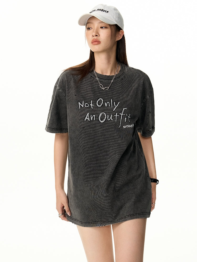 Embroidery Oversize Casual T-Shirt