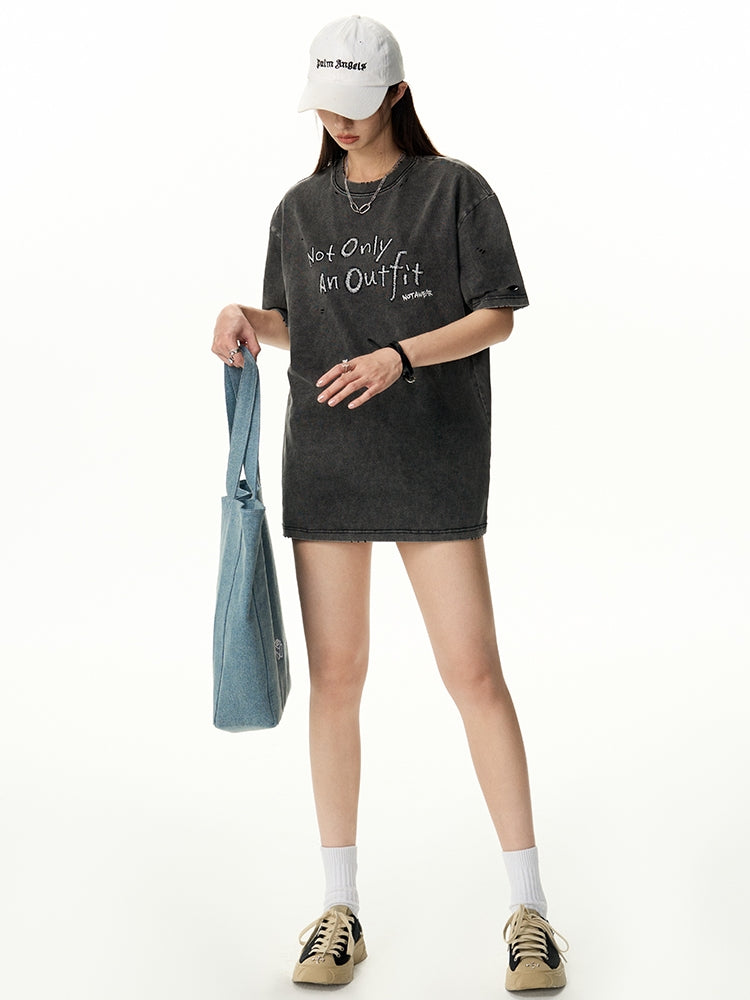 Embroidery Oversize Casual T-Shirt