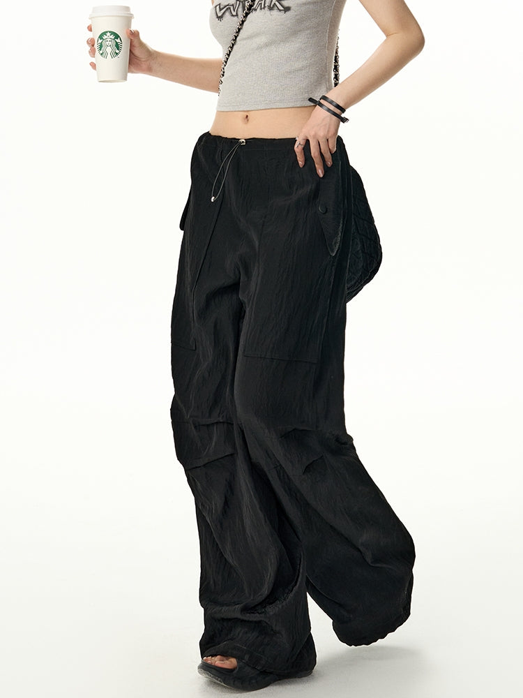 Drawstring Wide-Leg Loose Casual Pants